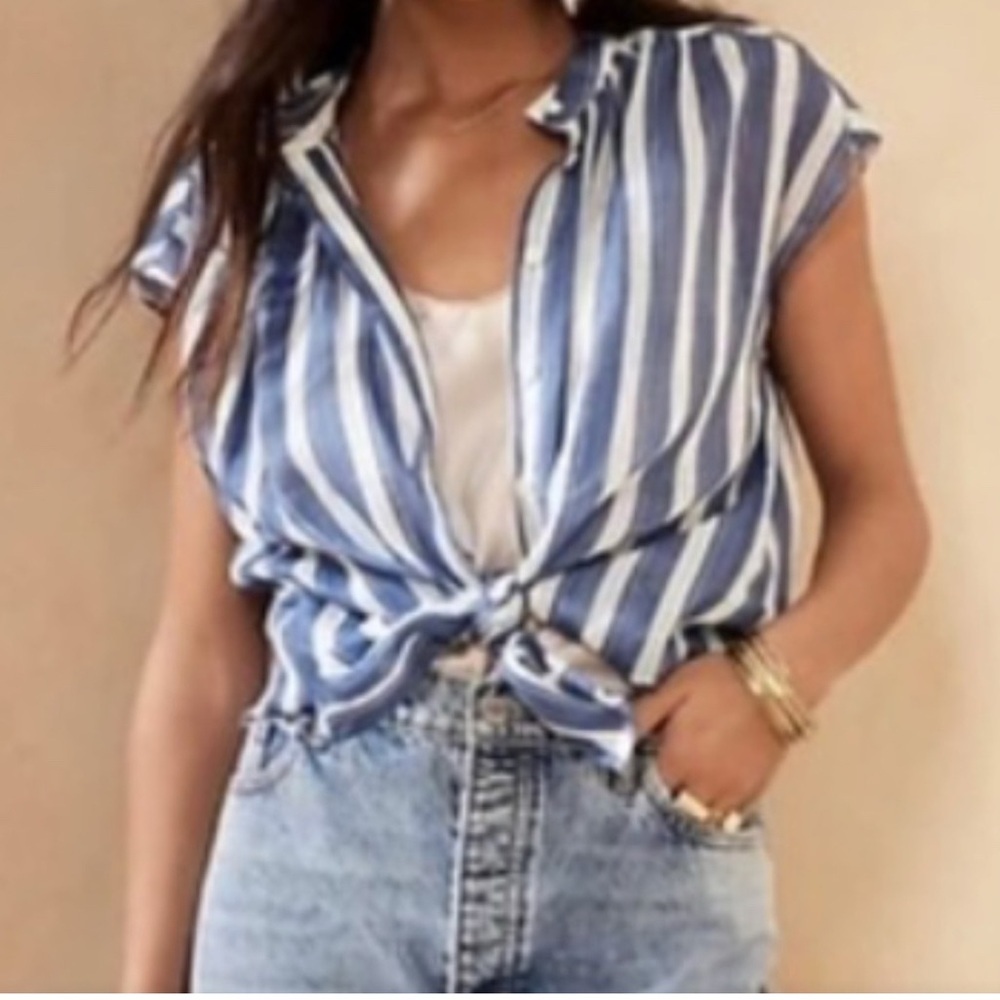 Striped Banana Republic Oversized Ramie blouse - Picture 2 of 2